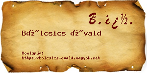 Bölcsics Évald névjegykártya